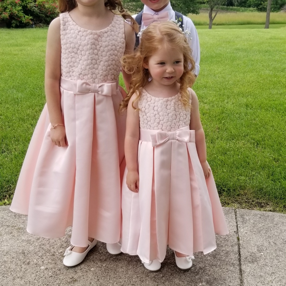 Blush pink flower girl dresses, size 6 and size 2